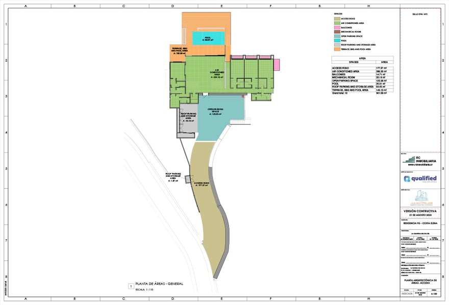 A-130 - PLANTA ARQUITECTÓNICA DE ÁREAS- ACCESO